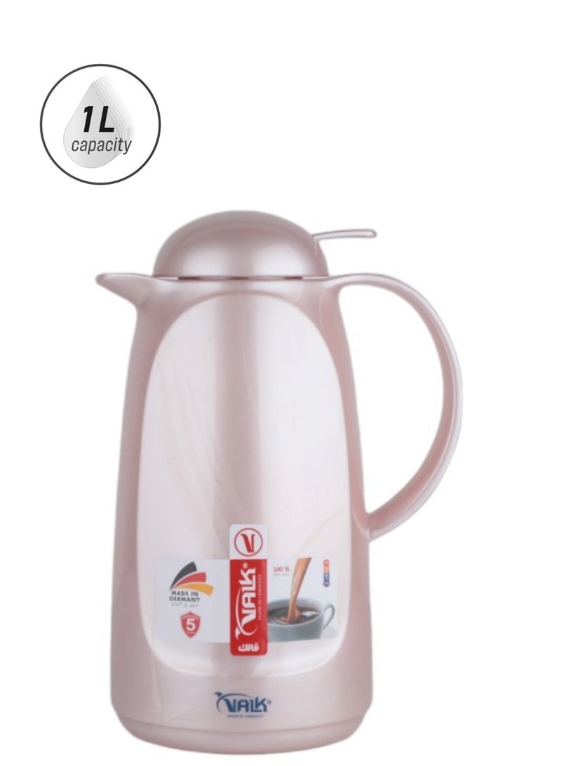 Valk Vacuum Flask With Double Wall Glass 1.0 Liter Wide Mouth With Anti-Leakage Made in Germany - Image 1